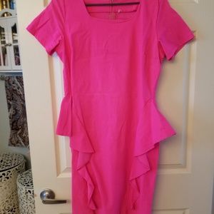 Fitted Bright Pink Boutique Dress